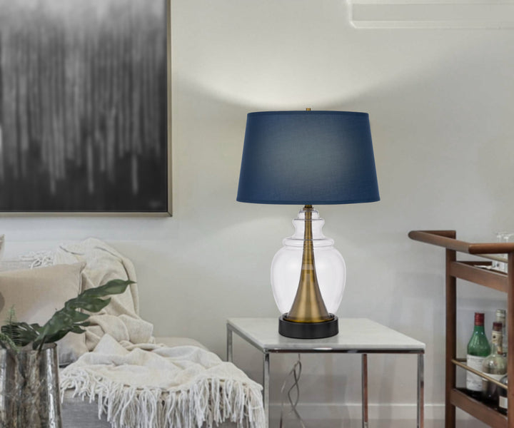 CUPOLA GLASS/METAL TABLE LAMP Cal Lighting