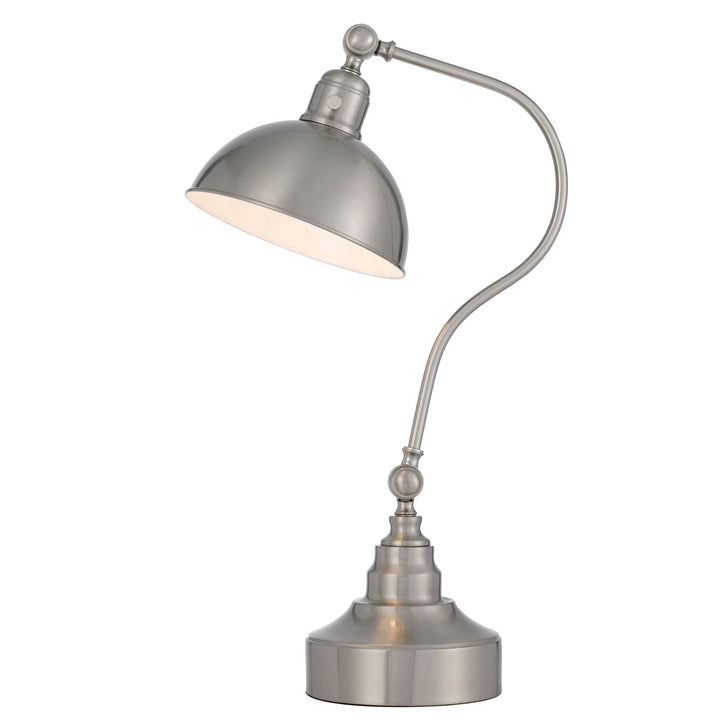 INDUSTRIAL ADJUSTABLE METAL DOWNBRIDGE DESK LAMP WITH HALF DOME METAL SHADE Cal Lighting