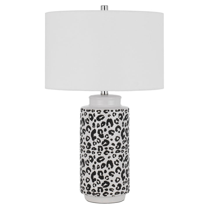 EXETER CERAMIC TABLE LAMP WITH HARDBACK DRUM SHADE Cal Lighting