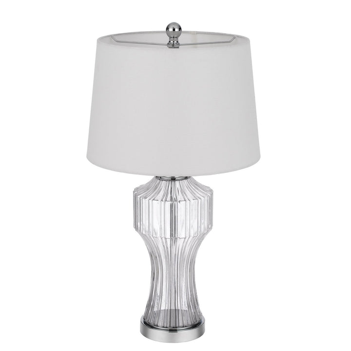 100W 3 WAY RESTON COLUMN GLASS TABLE LAMP Cal Lighting