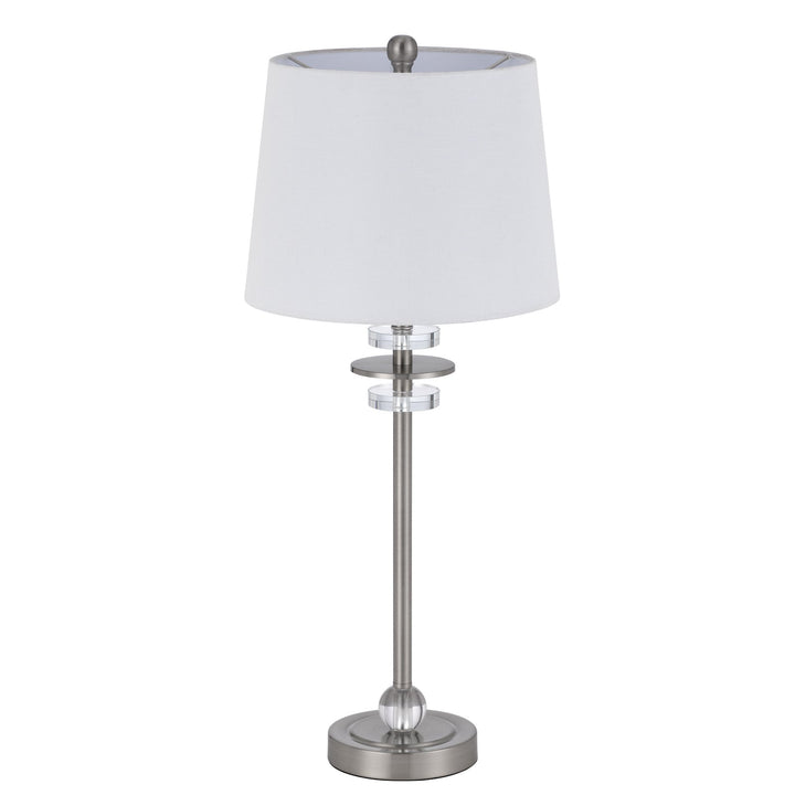 60W SITKA BUFFET LAMP WITH CRYSTAL ACCENT FONT AND HARDBACK TAPER DRUM FABRIC SHADE (SOLD AS PAIRS) Cal Lighting