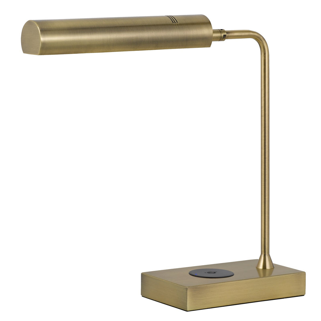 DELRAY 12W INTERGRATED LED METAL DESK LAMP WITH WIRELESS CHARGING PORT Cal Lighting