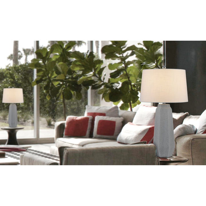 150W 3 WAY DRAYTON CERAMIC TABLE LAMP WITH HARDBACK FABRIC SHADE (SOLD IN PAIRS) Cal Lighting