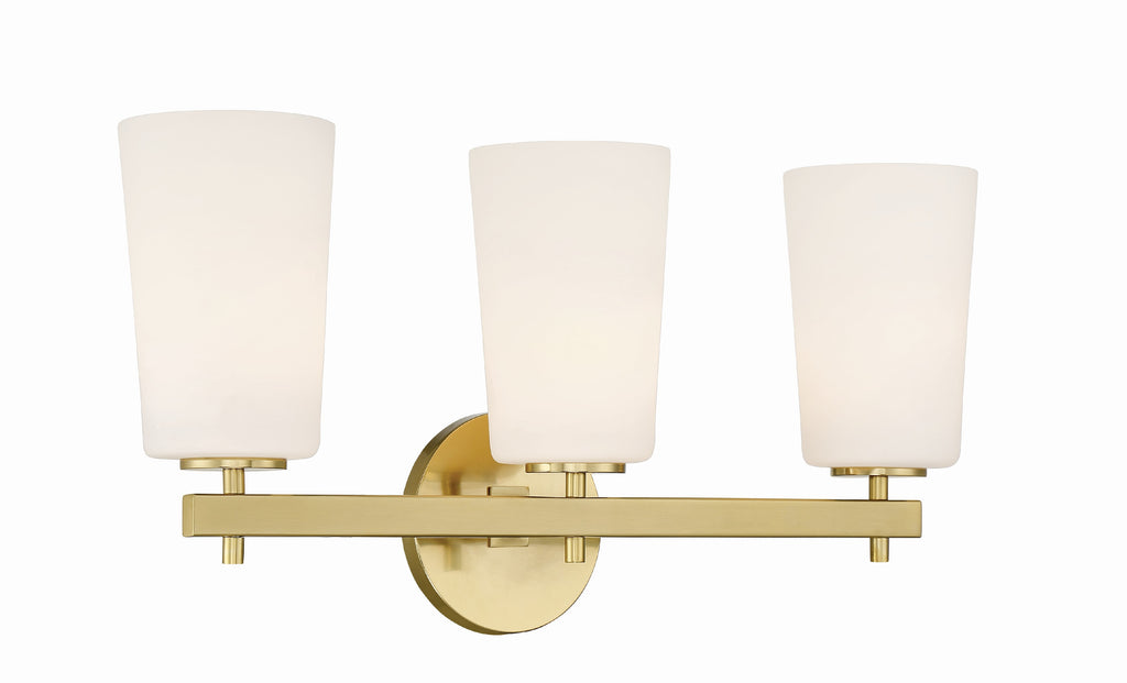 Crystorama Crystorama Colton 3 Light Aged Brass Bathroom Vanity
