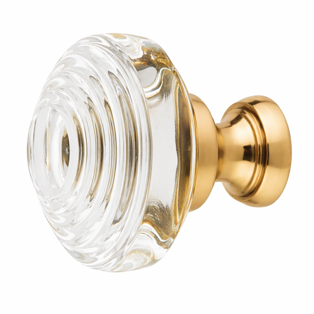 1 5/8 Inch Clear Crystal Glass Deco Cabinet & Furniture Knob