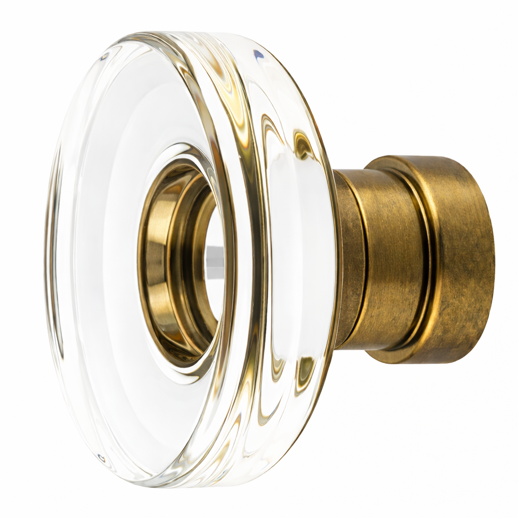 1 1/4 Inch Clear Crystal Glass Grayson Cabinet & Furniture Knob