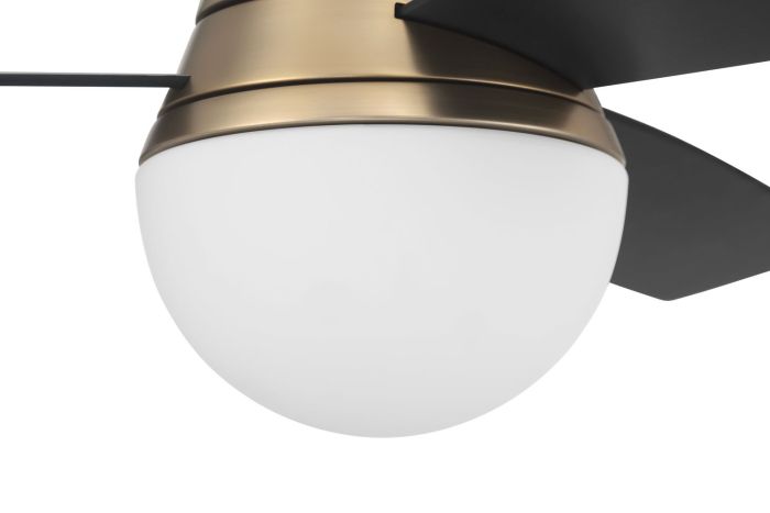 ##Antique Hardware## 52" Daybreak in Satin Brass w/ Flat Black/Black Walnut Blades