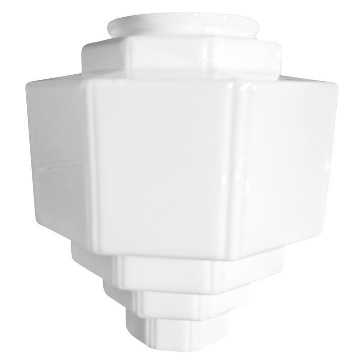 19 1/2 Inch Manhattan Skyscraper Grandeur Style Semi-Flush Mount Light (Satin Nickel Finish) COPPER MOUNTAIN HARDWARE