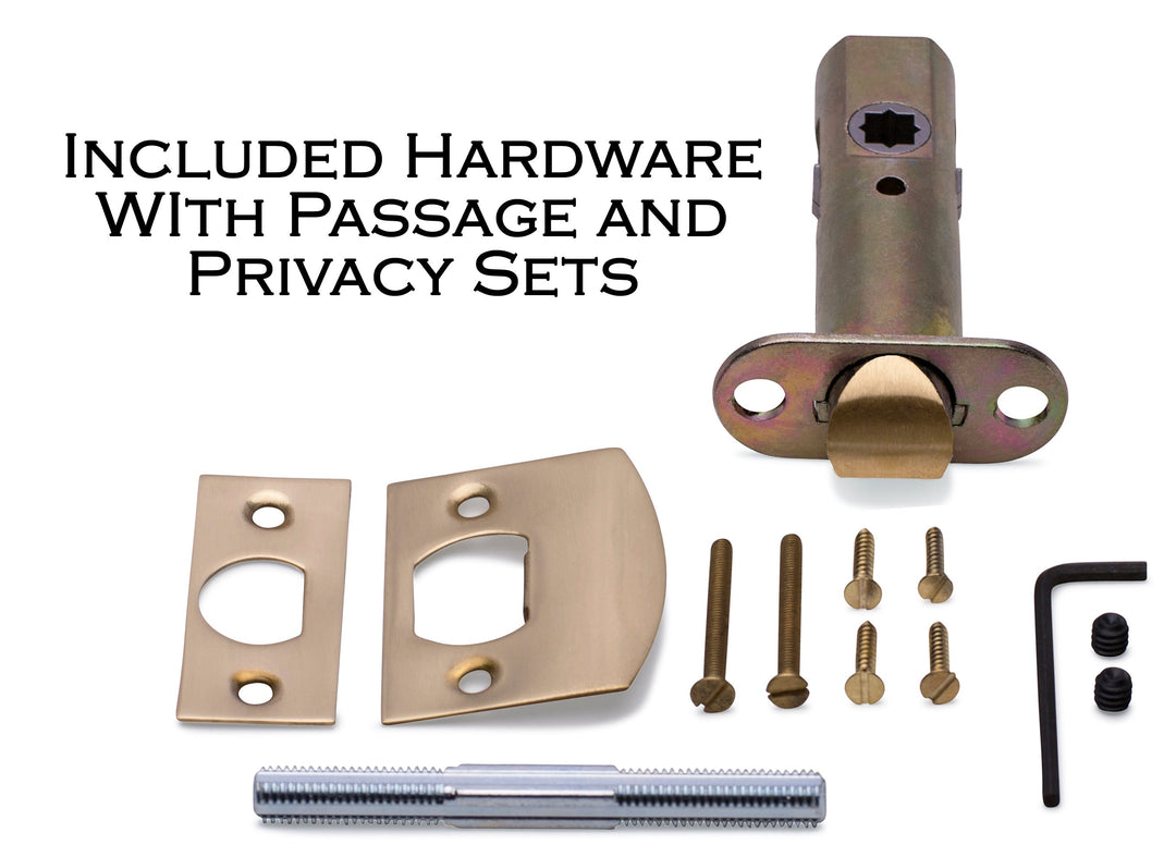 COPPER MOUNTAIN HARDWARE Solid Brass European Door Set With Clover Inlay Knob in Several Finishes