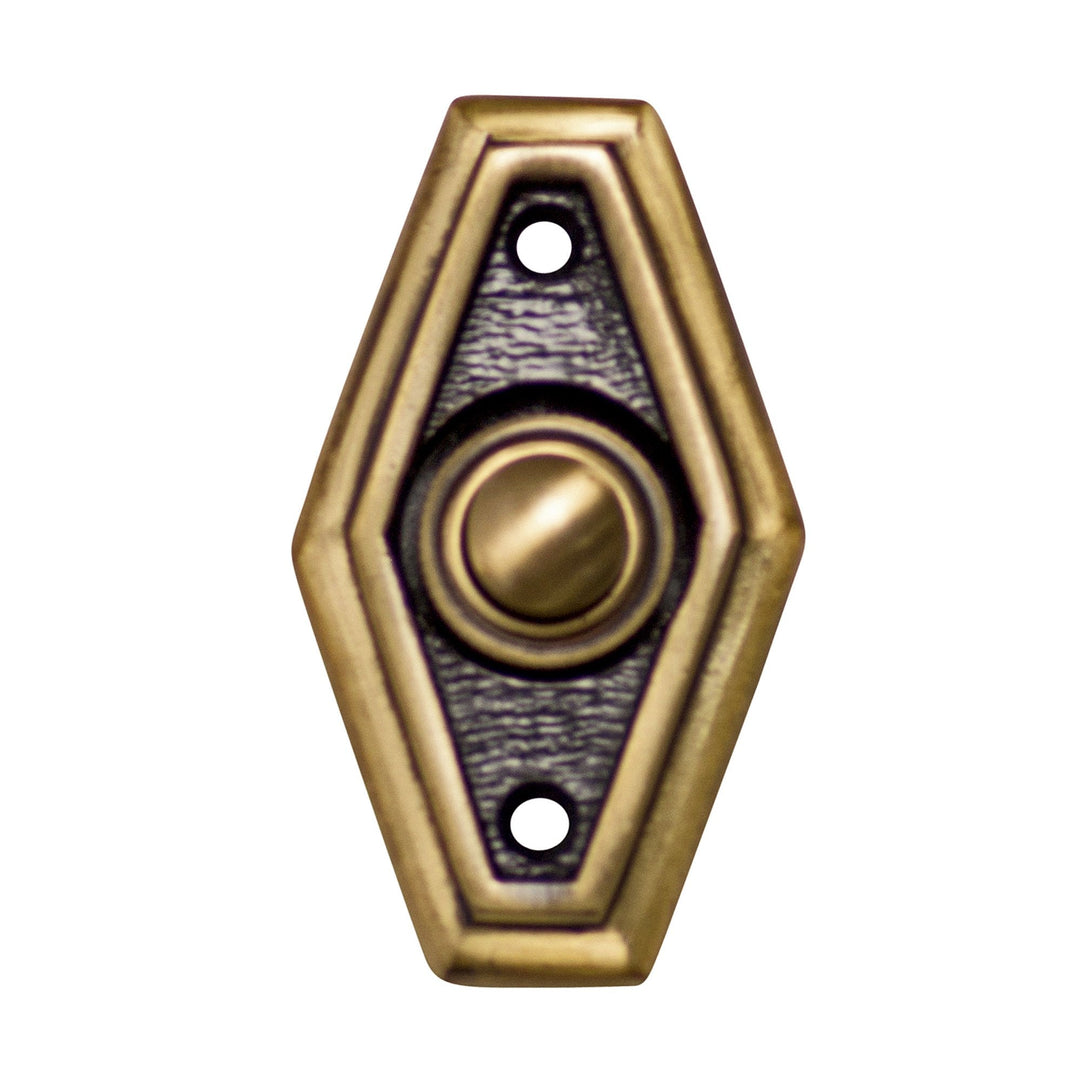 2 1/2 Inch Solid Brass Art Deco Style Doorbell Button (Several Finishes Available) COPPER MOUNTAIN HARDWARE