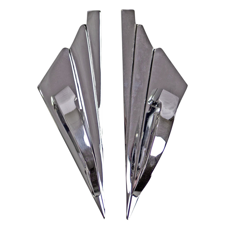 6 Inch Solid Brass Art Deco Style Cabinet and Furniture Pull Set (Polished Chrome Finish) COPPER MOUNTAIN HARDWARE