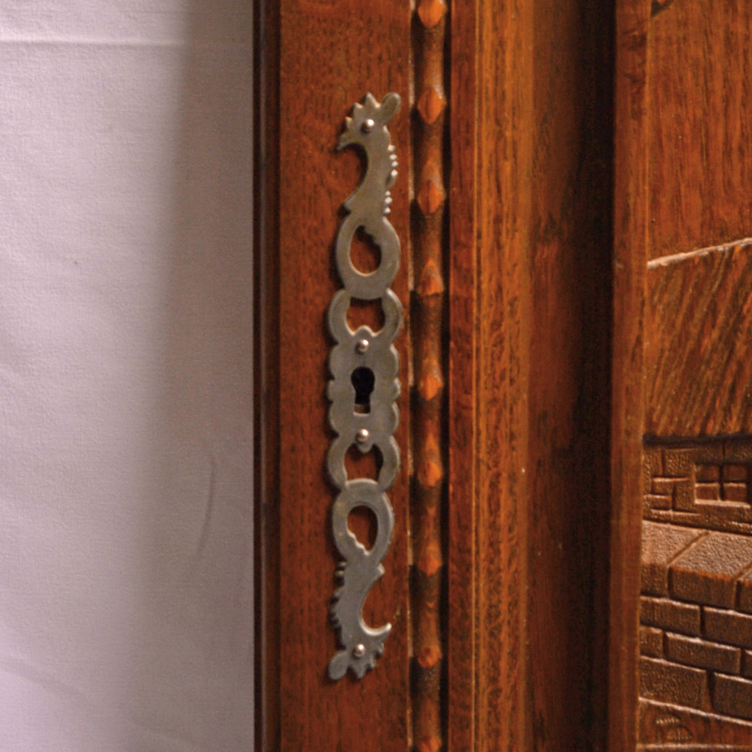 Wooden Oak Cabinet Doors with Carved Design (Pair) COPPER MOUNTAIN HARDWARE