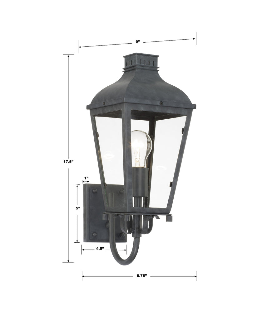 Crystorama Crystorama Dumont 1 Light Graphite Outdoor Sconce