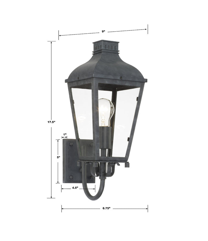 Crystorama Crystorama Dumont 1 Light Graphite Outdoor Sconce