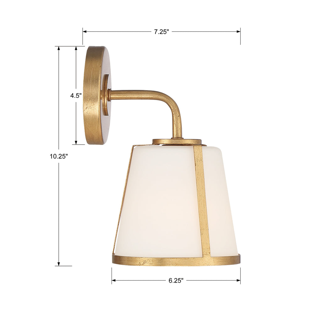 Crystorama Crystorama Fulton 1 Light Antique Gold Bathroom Vanity