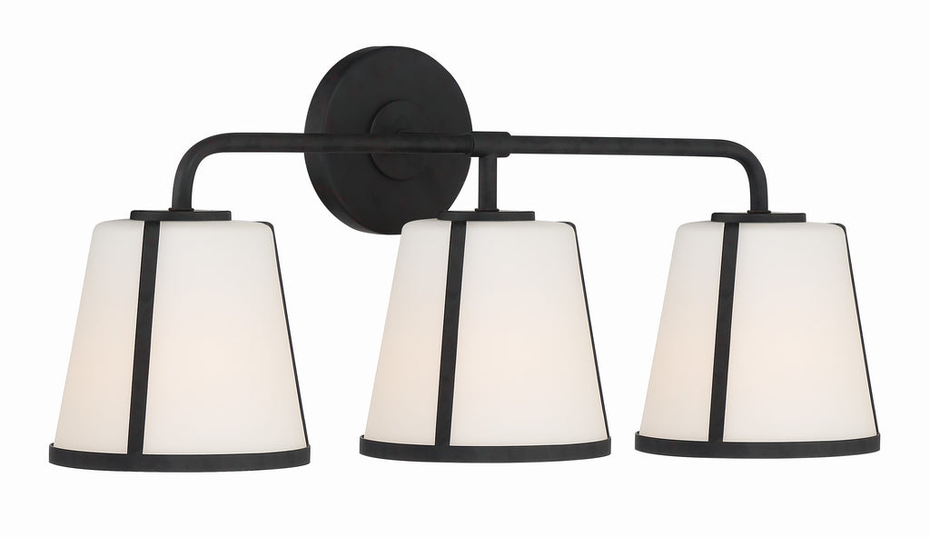 Crystorama Crystorama Fulton 3 Light Black Bathroom Vanity