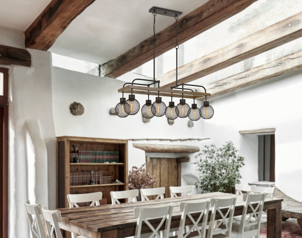 60W X 8 FORIO METAL CHANDELIER WITH MESH ROUND SHADE (EDISON BULBS NOT INCLUDED) Cal Lighting