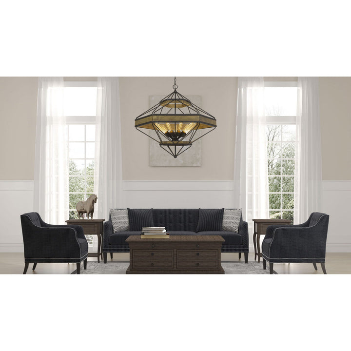 ALICANTE 60W X 9 PINE WOOD/METAL CHANDELIER  (EDISON BULBS NOT INCLUDED) Cal Lighting