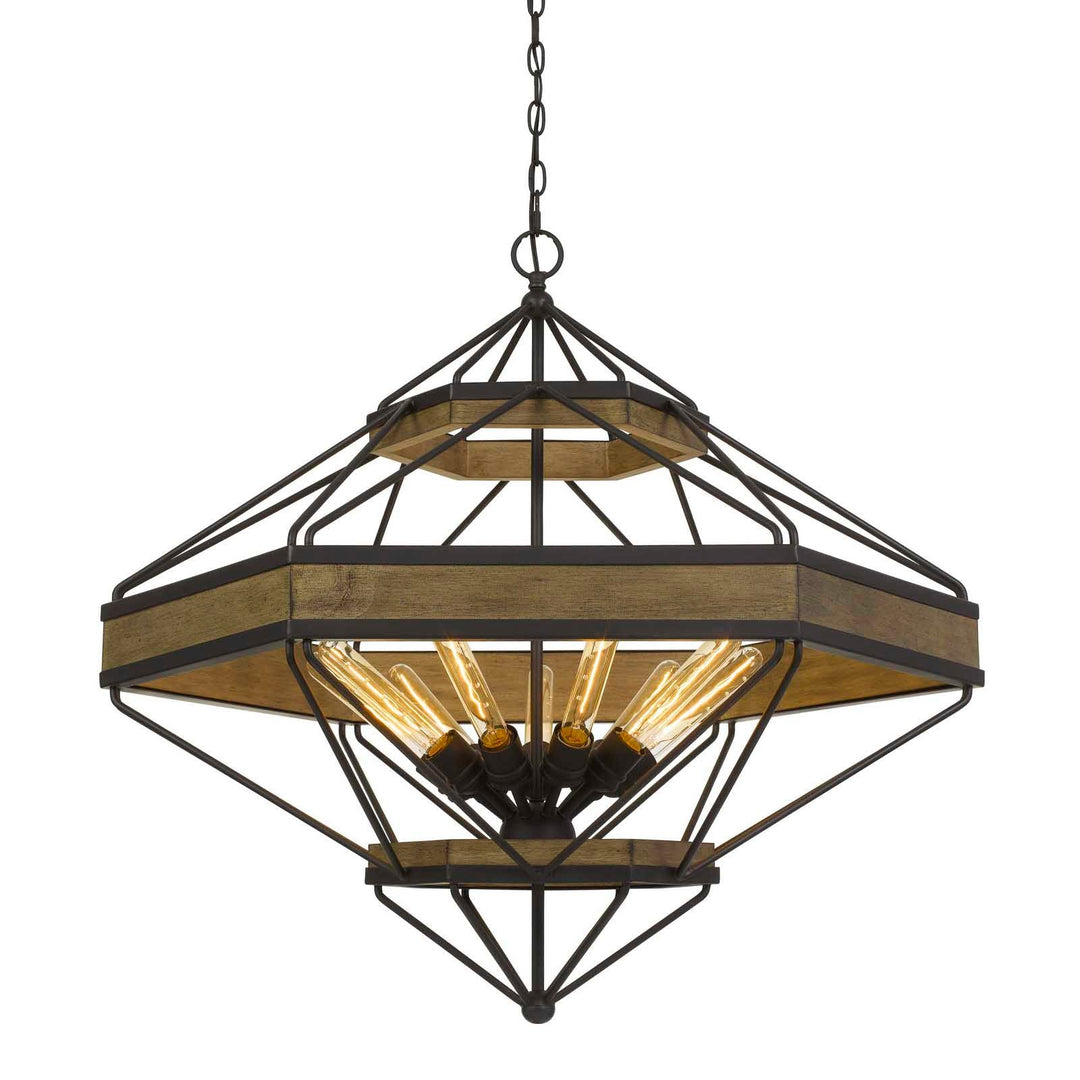 ALICANTE 60W X 9 PINE WOOD/METAL CHANDELIER  (EDISON BULBS NOT INCLUDED) Cal Lighting