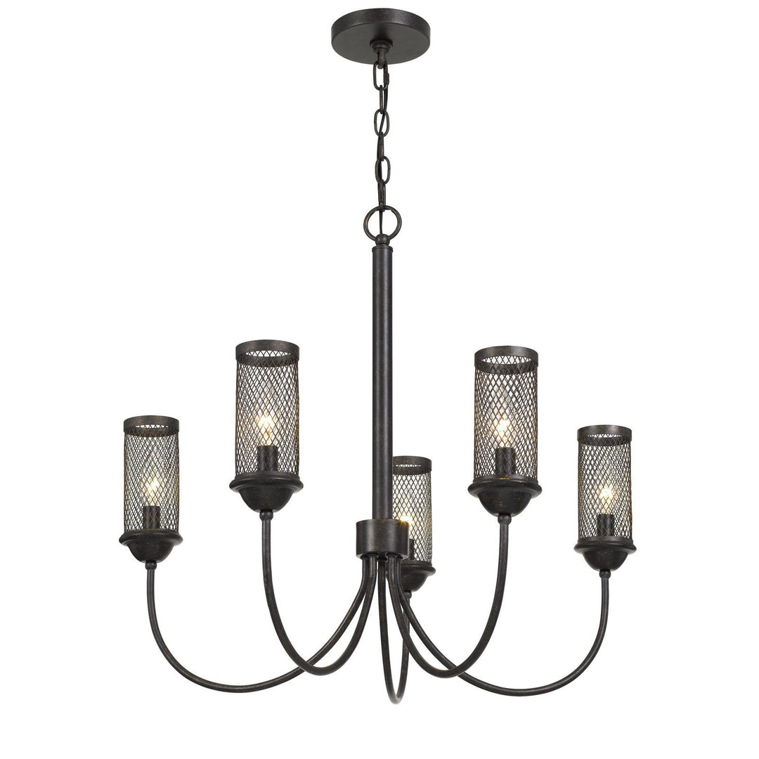 FULTON METAL CHANDELIER WITH MESH METAL SHADE Cal Lighting
