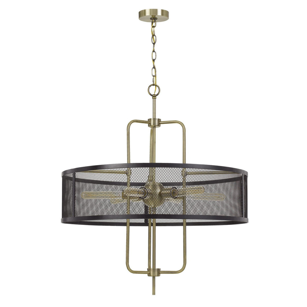 60W X 6 LEIDEN METAL CHANDELIER WITH MESH SHADE (EDISON BULBS ARE NOT INCLUDED) Cal Lighting