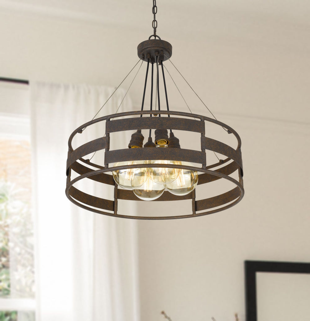 60W X 4 ROCHEFORT METAL CHANDELIER (EDISON BULBS SHOWN ARE INCLUDED) Cal Lighting