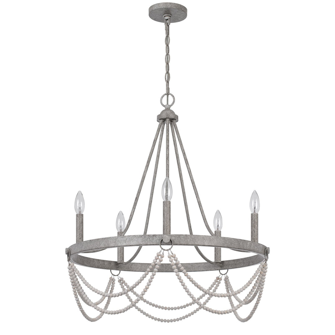 60W X 5 ANNISTON BEADED METAL CHANDELIER Cal Lighting
