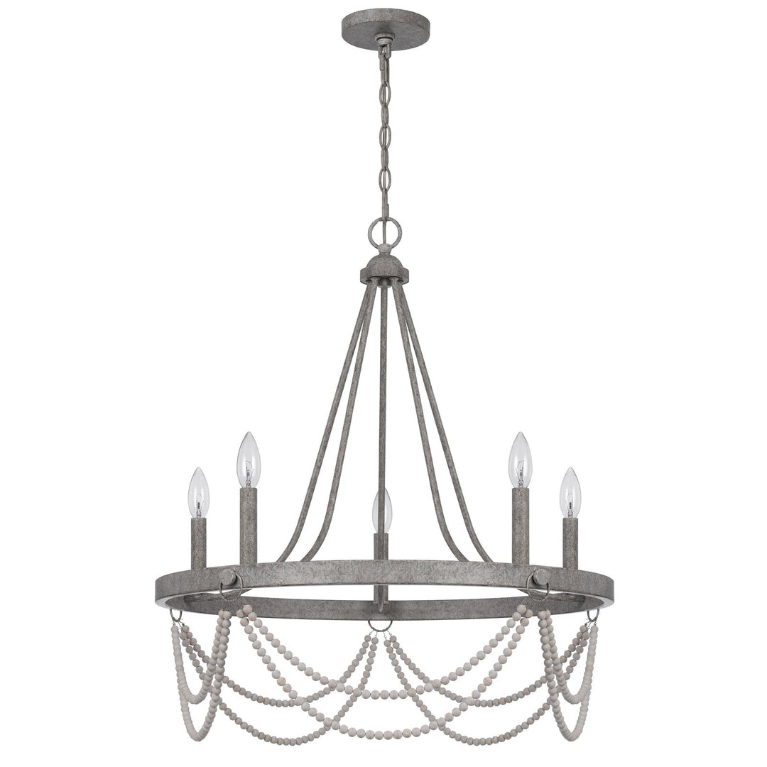 60W X 5 ANNISTON BEADED METAL CHANDELIER Cal Lighting