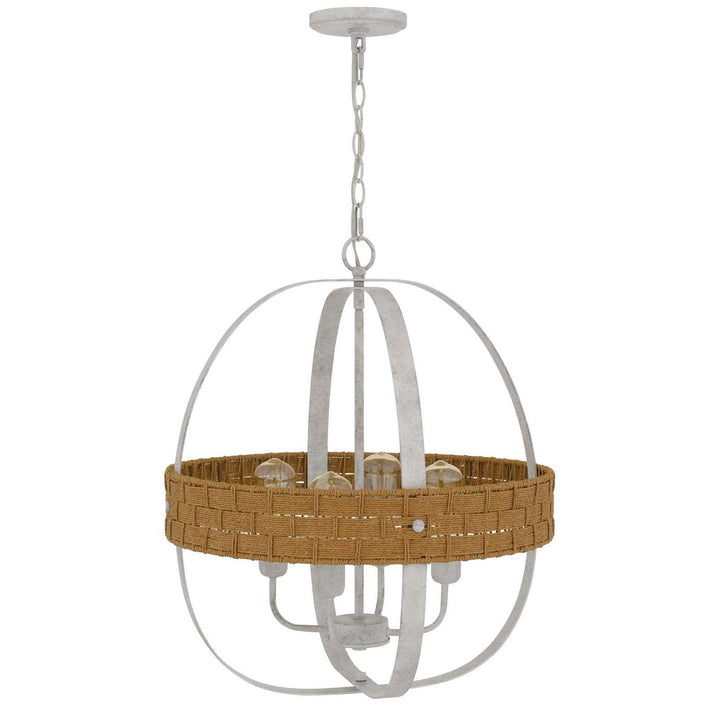 60W X 4 BARTON METAL CHANDELIER WITH RATTAN DESIGN Cal Lighting