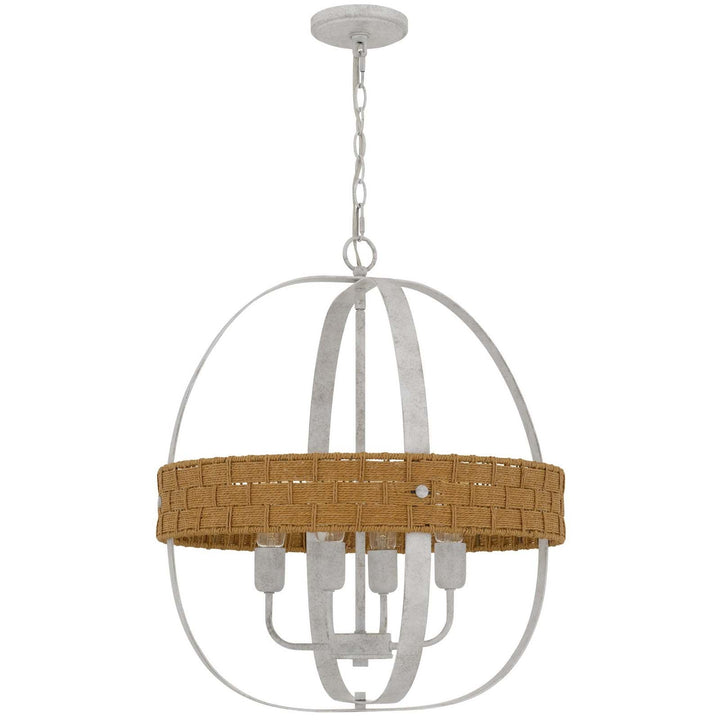 60W X 4 BARTON METAL CHANDELIER WITH RATTAN DESIGN Cal Lighting