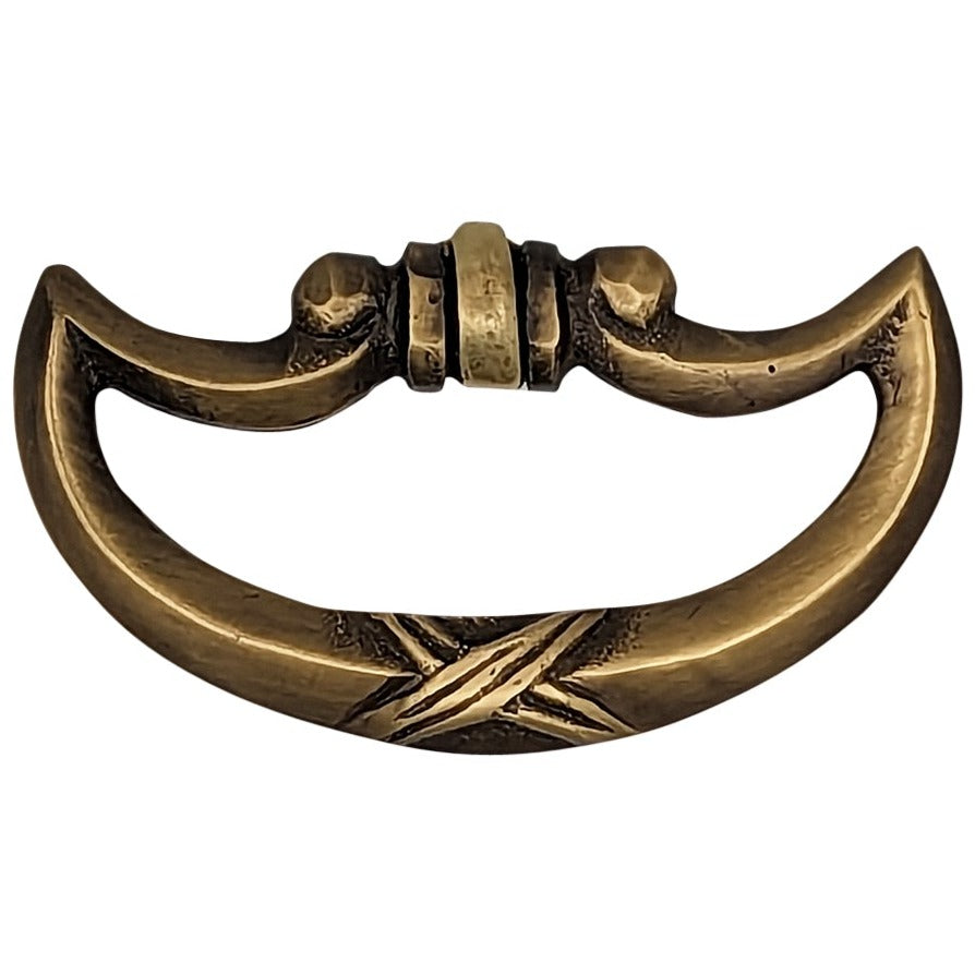 2 1/2 Inch by 1 1/4 Inch Crescent Cross Drop Pull COPPER MOUNTAIN HARDWARE