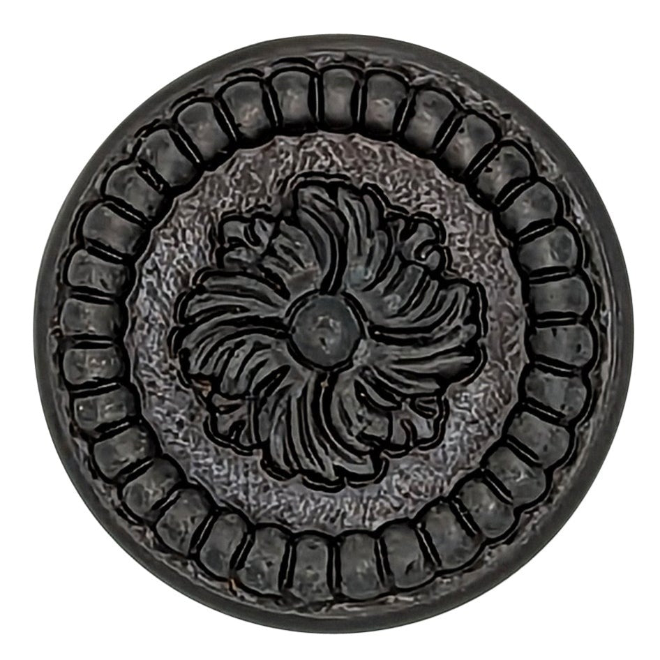 1 3/5 Inch Beaded Floral Cabinet Knob (Several Finishes Available) COPPER MOUNTAIN HARDWARE