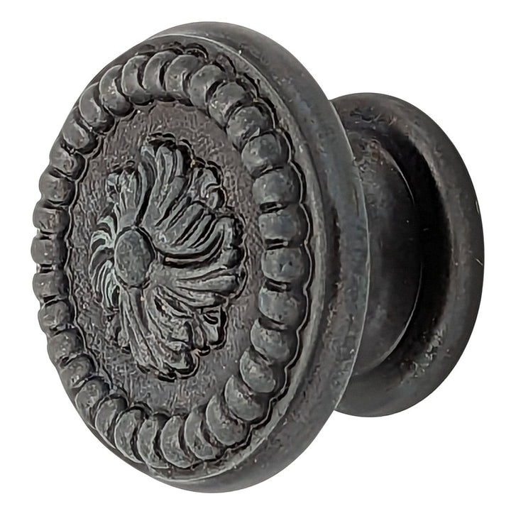 1 3/5 Inch Beaded Floral Cabinet Knob (Several Finishes Available) COPPER MOUNTAIN HARDWARE