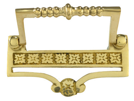 3 1/2 Inch (3 Inch c-c) Solid Brass Eastlake Flower Bail Pull COPPER MOUNTAIN HARDWARE