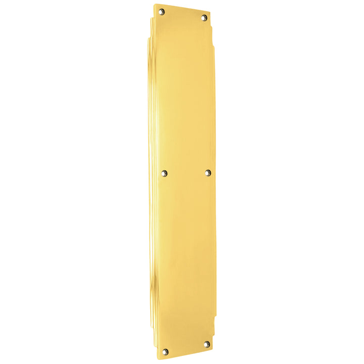 14 Inch Solid Brass Art Deco Skyscraper Push Plate