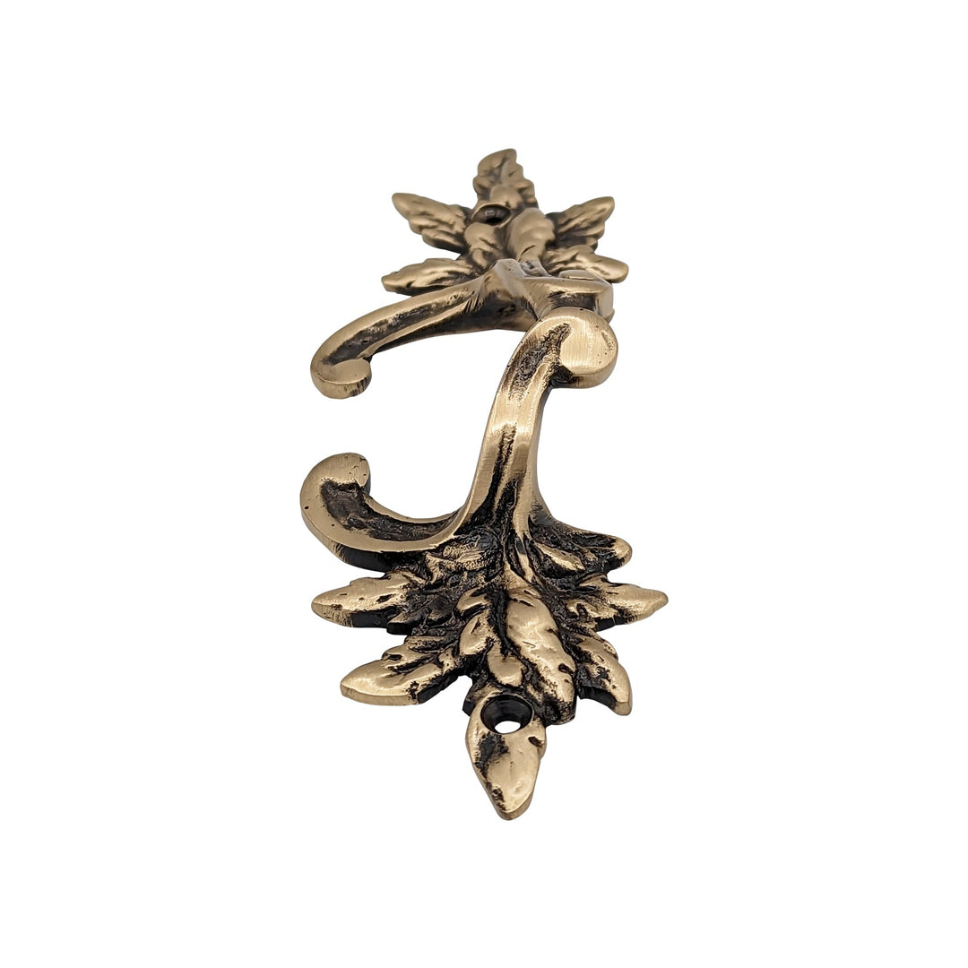 6 Inch (4 3/8 Inch C-C) Solid Brass Ornate French Leaves Pull COPPER MOUNTAIN HARDWARE