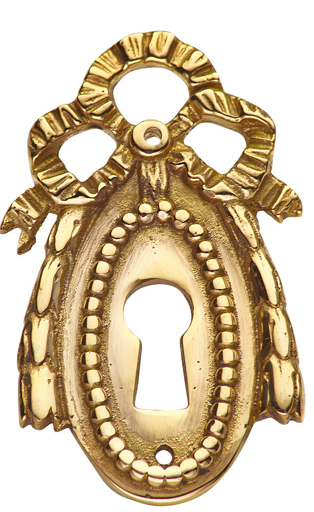 2 1/8 Inch by 1 1/4 Inch Victorian Ribbon Escutcheon COPPER MOUNTAIN HARDWARE