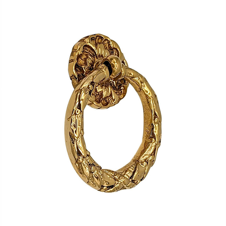 2 1/4 Inch Solid Brass French Floral Drawer Ring Pull COPPER MOUNTAIN HARDWARE