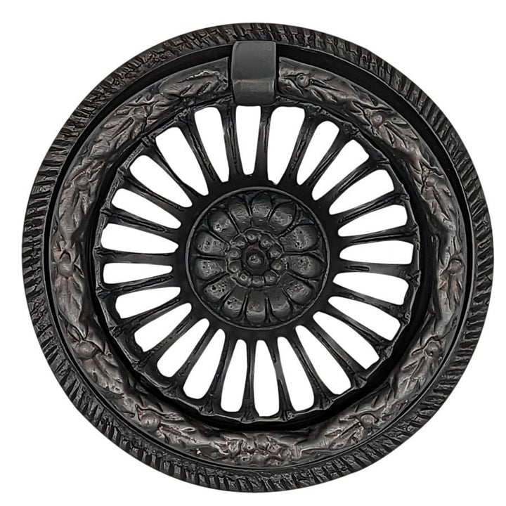 3 5/8 Inch Solid Brass Radiant Flower Drawer Ring Pull COPPER MOUNTAIN HARDWARE