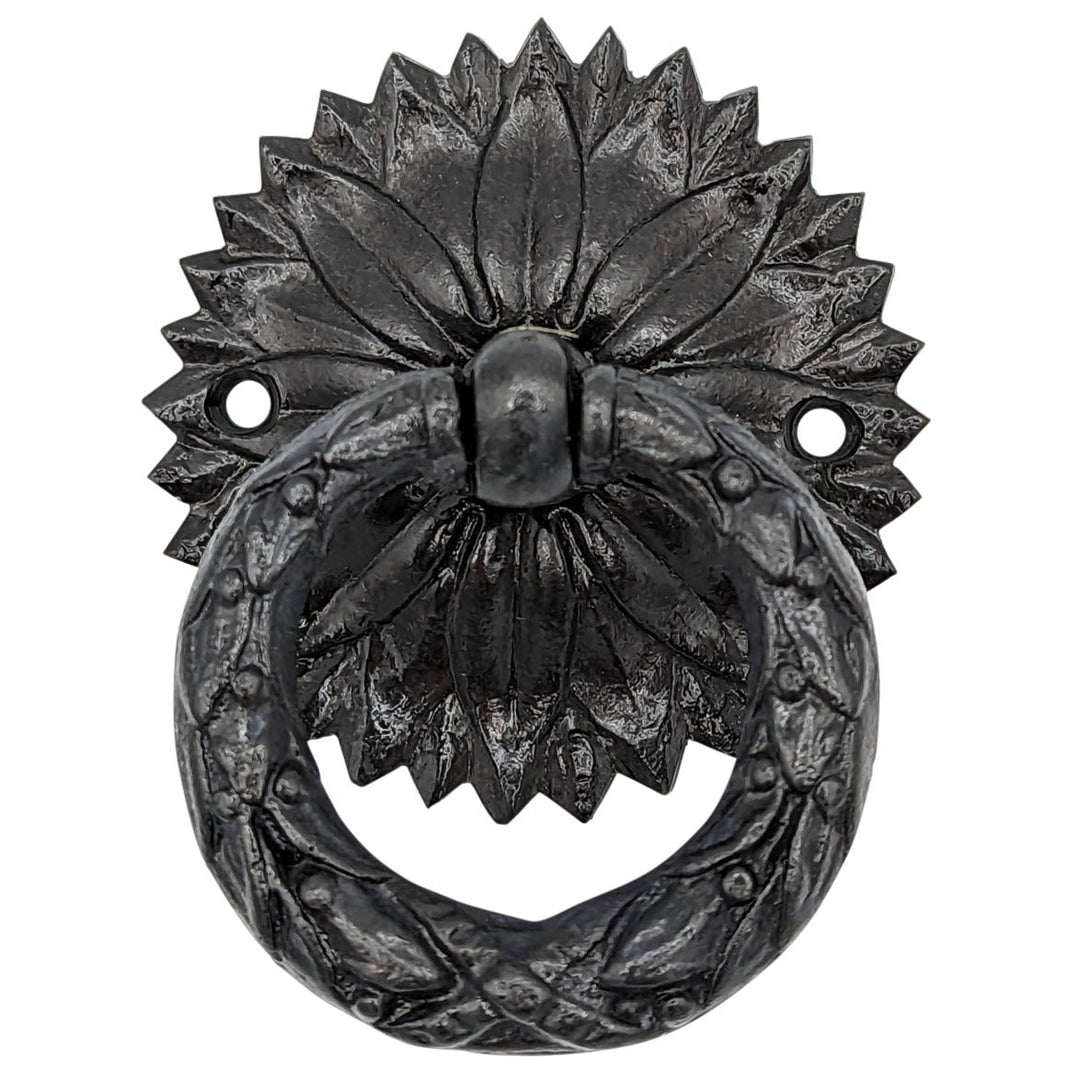 2 Inch Solid Brass Radiant Leaves Ring Pull COPPER MOUNTAIN HARDWARE