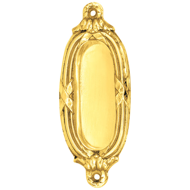 4 1/3 Inch Solid Brass Ribbon & Reed Door Pull