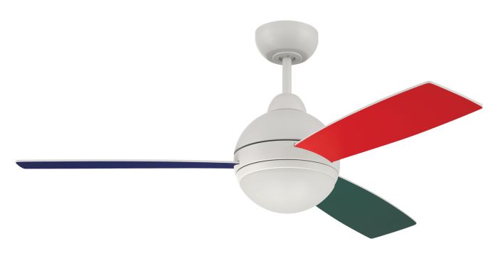 ##Antique Hardware## 48" Keen in White w/ Red,Blue,Green/White Blades