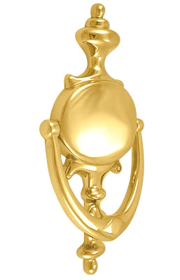 8 Inch Solid Brass Traditional Door Knocker