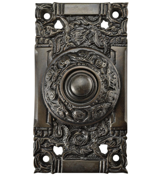 4 1/4 Inch Art Nouveau Solid Brass Doorbell COPPER MOUNTAIN HARDWARE