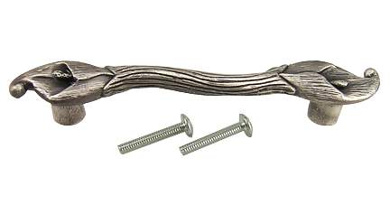 5 1/4 Inch (4 Inch c-c) Antique Pewter Calla Lily Pull COPPER MOUNTAIN HARDWARE