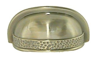 3 1/2 Inch Overall (2 1/2 Inch c-c) Hammered Cup Pull COPPER MOUNTAIN HARDWARE