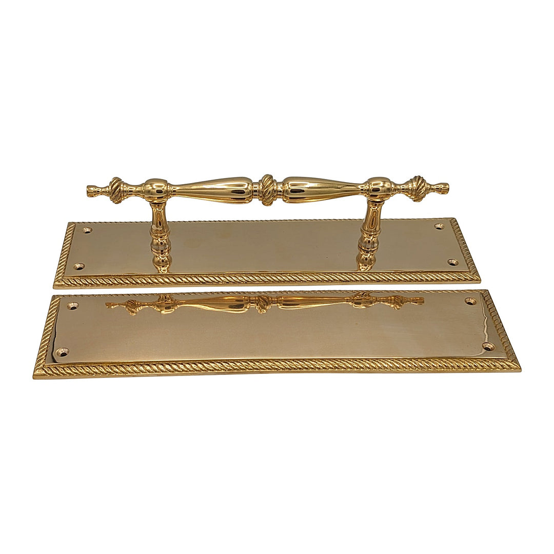 11 1/2 Inch Georgian Roped Style Door Pull and Push Plate (Several Finishes Available) COPPER MOUNTAIN HARDWARE