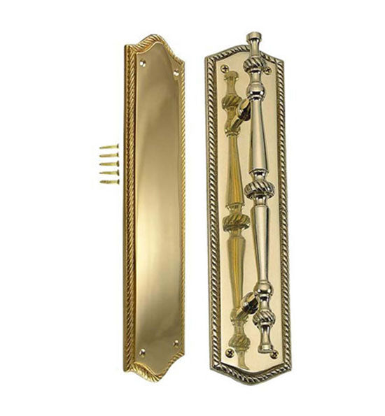 COPPER MOUNTAIN HARDWARE 12" Georgian Oval Roped Style Door Pull & Plate Set Several Finishes