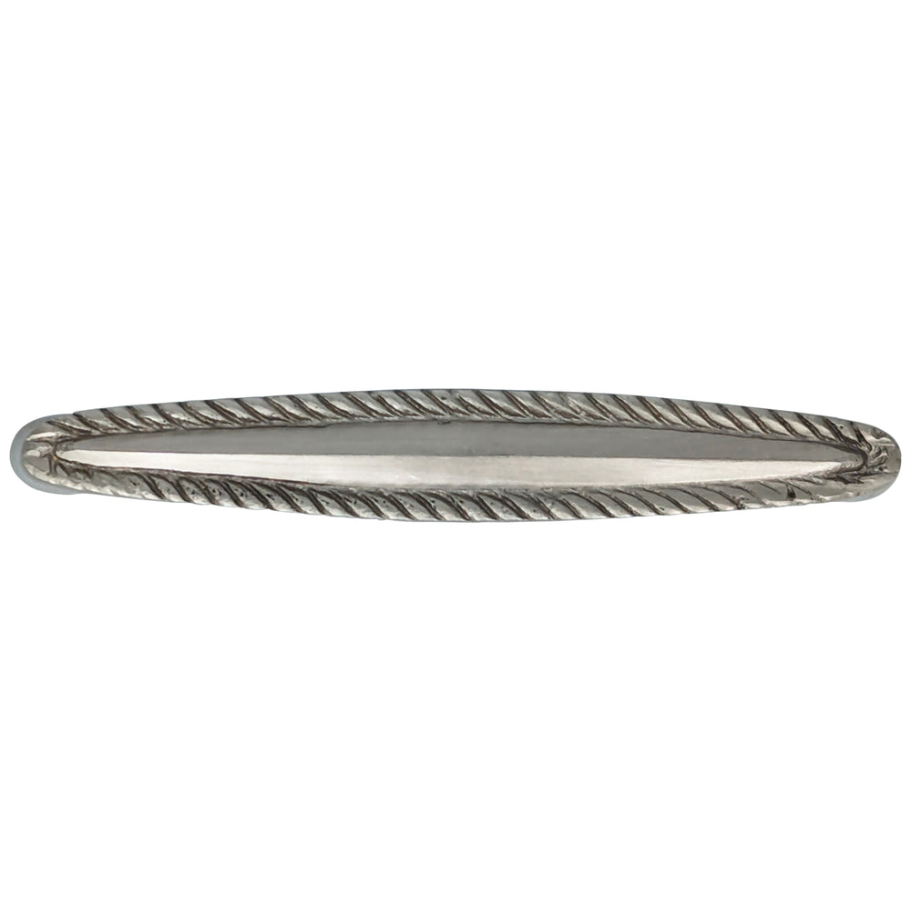 4 Inch Overall (3 3/4 Inch c-c) Brass Georgian Roped Style Pull (Satin Nickel Finish) COPPER MOUNTAIN HARDWARE