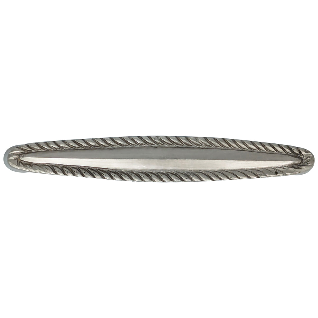 4 Inch Overall (3 3/4 Inch c-c) Brass Georgian Roped Style Pull (Satin Nickel Finish) COPPER MOUNTAIN HARDWARE
